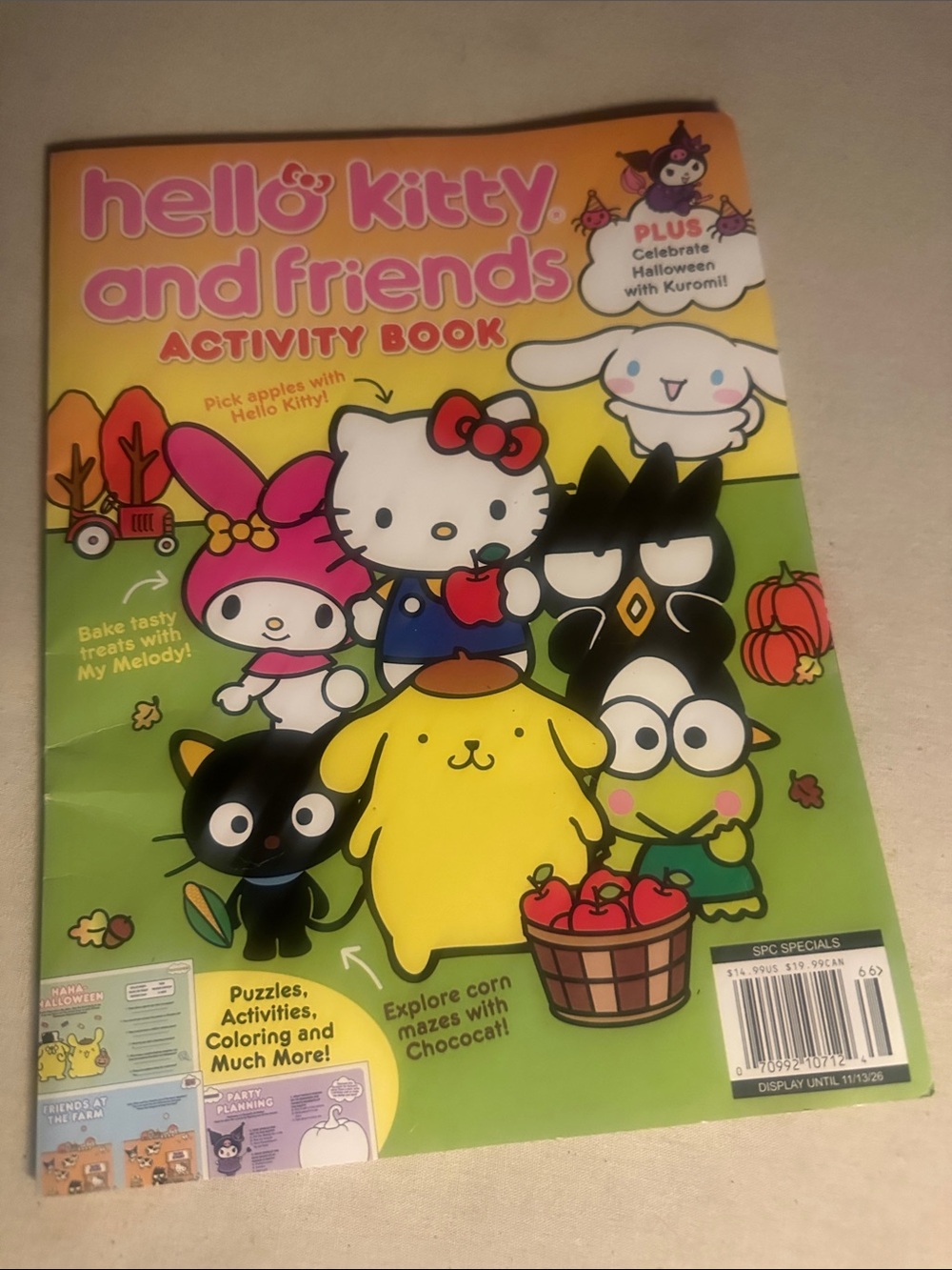 Vintage Collectible Hello Kitty Activity Book - Yellow & Pink